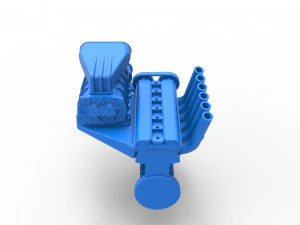 Supercharged straight-six engine Scale 1 to 25 3D Print Model
