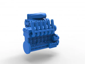 Supercharged straight-six engine Scale 1 to 25 3D Print Model