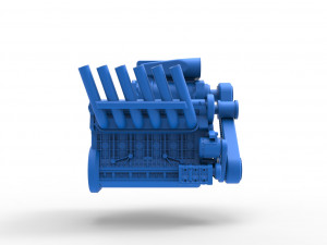 Supercharged straight-six engine Scale 1 to 25 3Dプリントモデル