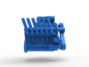 Supercharged straight-six engine Scale 1 to 25 3D Print Model