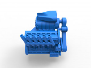 Supercharged straight-six engine Scale 1 to 25 3Dプリントモデル