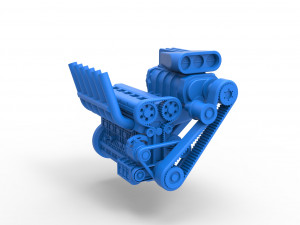 Supercharged straight-six engine Scale 1 to 25 3Dプリントモデル