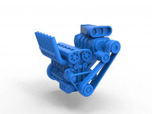 Supercharged straight-six engine Scale 1 to 25 3D Print Model