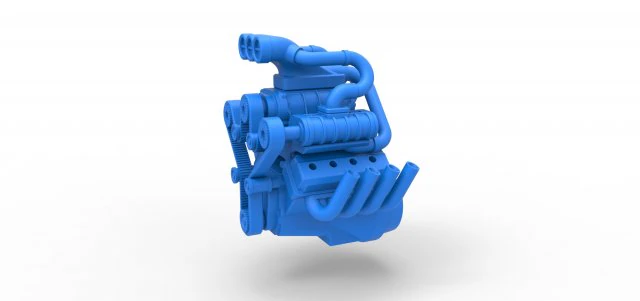 Engine V8 with triple supercharger Scale 1 to 25 3D Print Model .c4d .max .obj .3ds .fbx .stl .blend