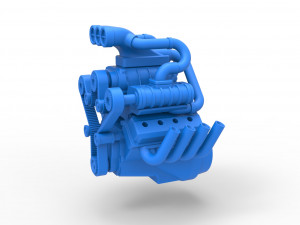 Engine V8 with triple supercharger Scale 1 to 25 Modelo de Impressão 3D