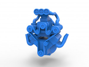 Engine V8 with triple supercharger Scale 1 to 25 Modèles 3D en vedette