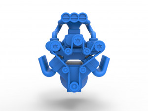 Engine V8 with triple supercharger Scale 1 to 25 Modèles 3D en vedette