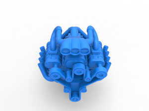 Engine V8 with triple supercharger Scale 1 to 25 Modèles 3D en vedette