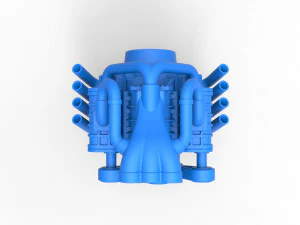 Engine V8 with triple supercharger Scale 1 to 25 3D Print Model