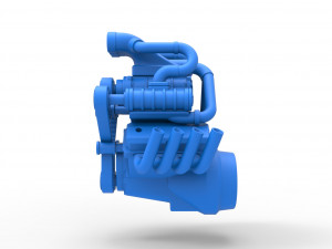 Engine V8 with triple supercharger Scale 1 to 25 Modèles 3D en vedette