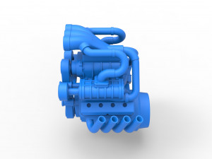 Engine V8 with triple supercharger Scale 1 to 25 Modèles 3D en vedette