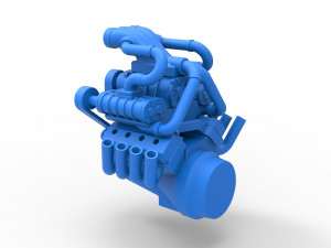Engine V8 with triple supercharger Scale 1 to 25 Modèles 3D en vedette