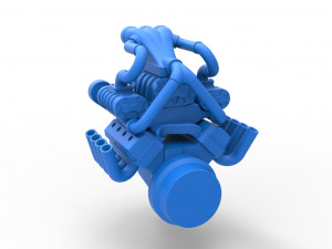 Engine V8 with triple supercharger Scale 1 to 25 Modèles 3D en vedette