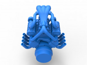 Engine V8 with triple supercharger Scale 1 to 25 Modèles 3D en vedette