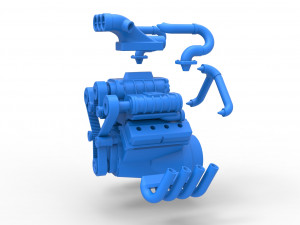 Engine V8 with triple supercharger Scale 1 to 25 Modèles 3D en vedette