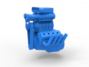 Engine V8 with triple supercharger Version 2 Scale 1 to 25 3D-printmodel