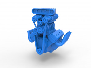 Engine V8 with triple supercharger Version 2 Scale 1 to 25 3D Принт Модель