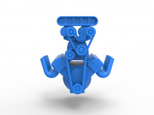 Engine V8 with triple supercharger Version 2 Scale 1 to 25 3D Принт Модель