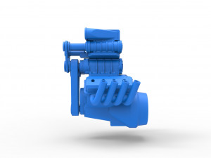 Engine V8 with triple supercharger Version 2 Scale 1 to 25 3D Принт Модель