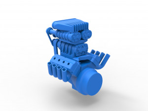 Engine V8 with triple supercharger Version 2 Scale 1 to 25 3D Принт Модель