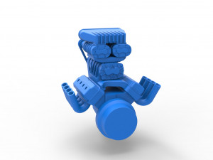 Engine V8 with triple supercharger Version 2 Scale 1 to 25 3D Принт Модель
