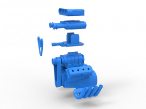 Engine V8 with triple supercharger Version 2 Scale 1 to 25 3D Принт Модель