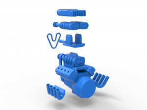 Engine V8 with triple supercharger Version 2 Scale 1 to 25 3D Принт Модель