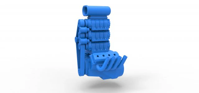 Engine V8 with triple supercharger Version 3 Scale 1 to 25 3D Print Model .c4d .max .obj .3ds .fbx .stl .blend 