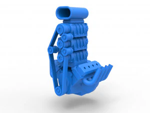 Engine V8 with triple supercharger Version 3 Scale 1 to 25 3D Print Model