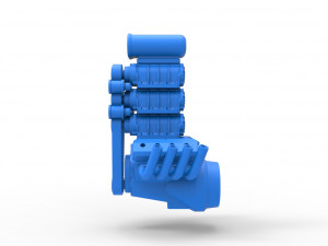 Engine V8 with triple supercharger Version 3 Scale 1 to 25 3D Принт Модель