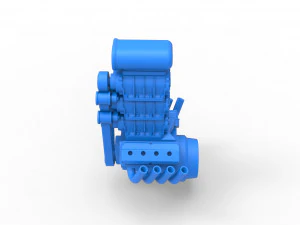 Engine V8 with triple supercharger Version 3 Scale 1 to 25 3D Print Model