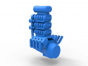 Engine V8 with triple supercharger Version 3 Scale 1 to 25 3D Print Model