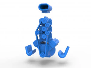 Engine V8 with triple supercharger Version 3 Scale 1 to 25 3D Print Model
