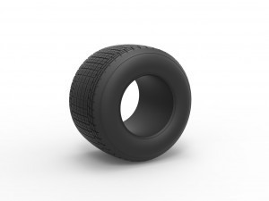 Dirt Sprint racing tire Scale 1 to 25 3D Print Model