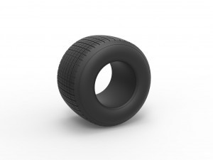 Dirt Sprint racing tire 2 Scale 1 to 25 3D Print Model