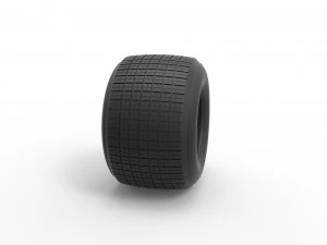 Dirt Sprint racing tire 2 Scale 1 to 25 3D Print Model
