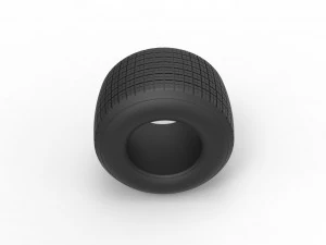 Dirt Sprint racing tire 2 Scale 1 to 25 3D Print Model