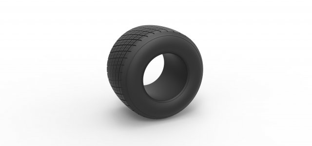 Dirt Sprint racing tire 4 Scale 1 to 25 3D 프린트 모델 .c4d .max .obj .3ds .fbx .stl .blend 