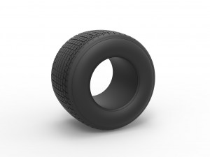 Dirt Sprint racing tire 5 Scale 1 to 25 3D Print Model