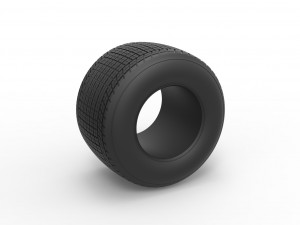 Dirt Sprint racing tire 7 Scale 1 to 25 3D Print Model