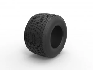 Dirt Sprint racing tire 7 Scale 1 to 25 3D Print Model