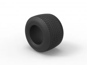Dirt Sprint racing tire 7 Scale 1 to 25 3D Print Model