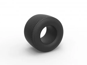Dirt Sprint racing tire 9 Scale 1 to 25 3D Print Model