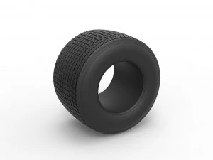 Dirt Sprint racing tire 10 Scale 1 to 25 3D Print Model