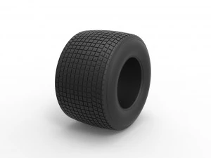 Dirt Sprint racing tire 10 Scale 1 to 25 3D Print Model