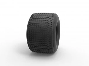 Dirt Sprint racing tire 10 Scale 1 to 25 3D Print Model
