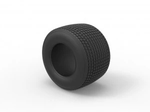 Dirt Sprint racing tire 10 Scale 1 to 25 3D Print Model