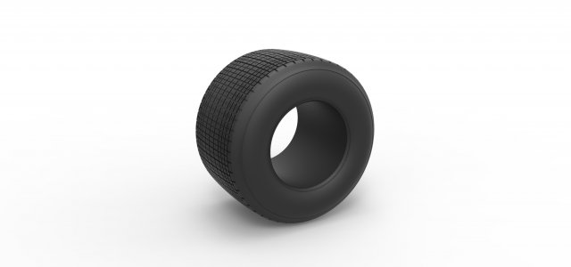 Dirt Sprint racing tire 11 Scale 1 to 25 3D Print Model .c4d .max .obj .3ds .fbx .stl .blend 