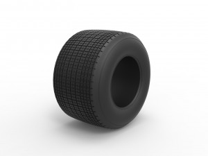 Dirt Sprint racing tire 11 Scale 1 to 25 3D Print Model