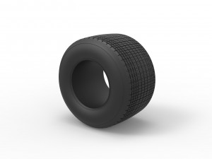 Dirt Sprint racing tire 11 Scale 1 to 25 3D Print Model